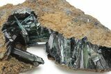 Gemmy, Emerald-Green Vivianite Crystal Cluster - Brazil #218237-2